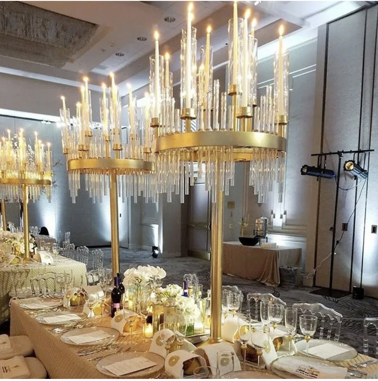 About Exquisite Gold Metal Table Candelabra